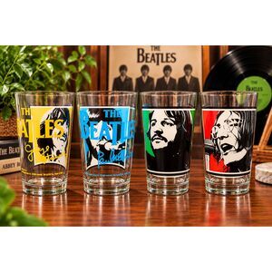 The Beatles US Album Covers 16 oz Drinking Glass Set (by Vandor / ICUP)